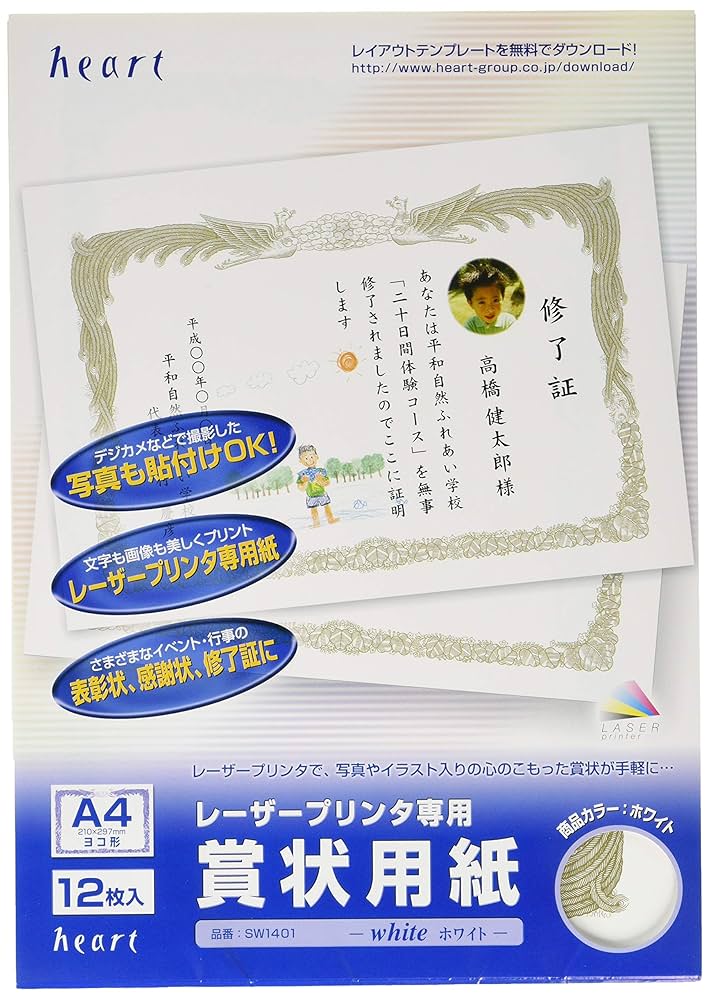 賞状 タカ印 洋柄賞状用紙 A4判 縦横兼用 10-262 1袋（10枚入